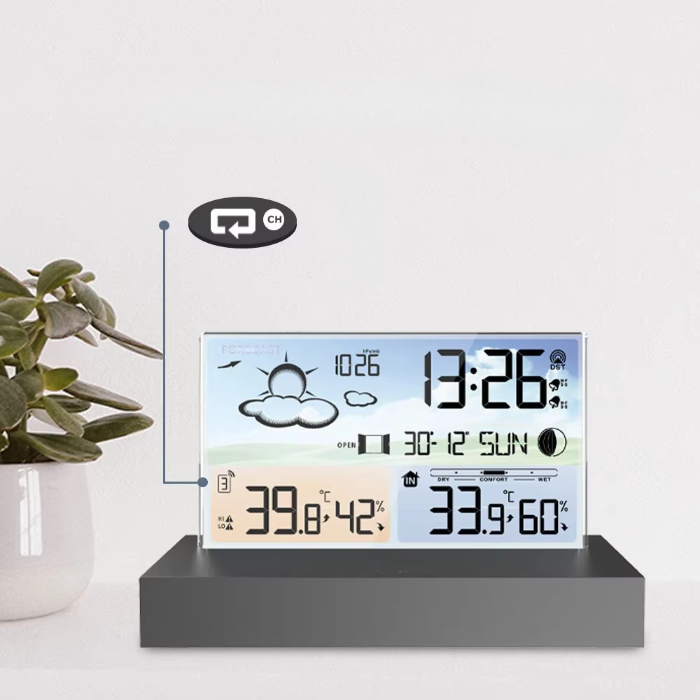 Smart Acrylic Desk Clock with Alarm & Temperature Readout