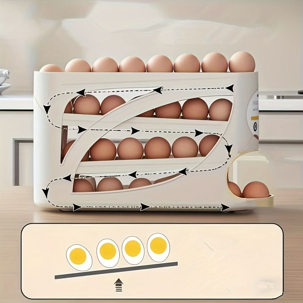 4-Level Rolling Egg Storage Organizer