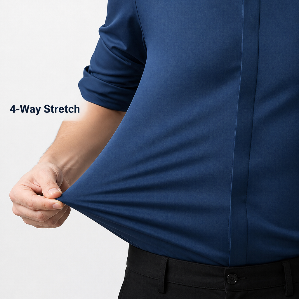 Maxton™ – Wrinkle-Resistant Slim-Fit Dress Shirt with 4-Way Stretch
