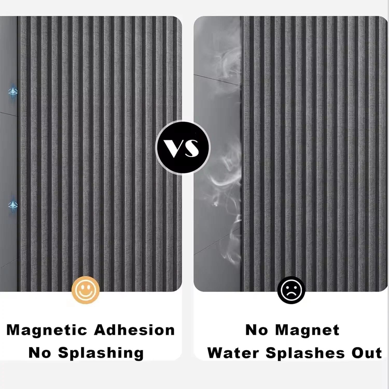 Foldable Shower Curtain with Push Rod for Walk-In Showers