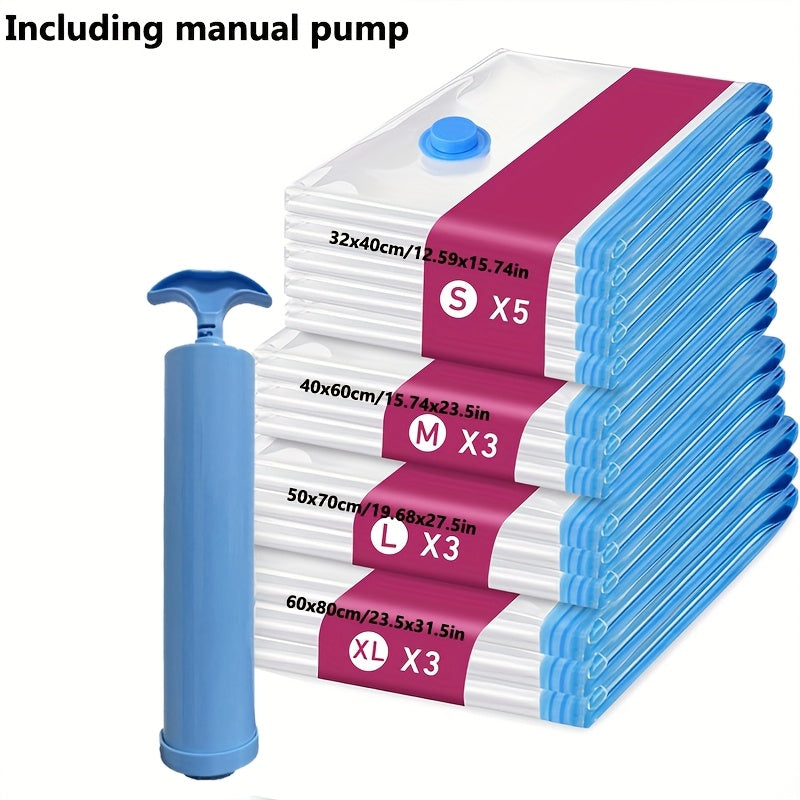 ClutterBuster - 14-Piece Hand-Pump Vacuum Storage Bag Set