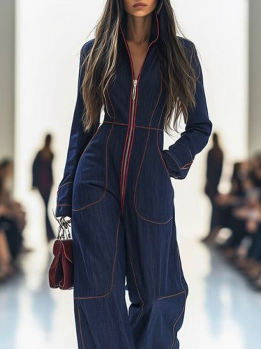 VelaVibe™ Wide-Leg Denim Jumpsuit — Feel unstoppable in effortless style that moves with every curve