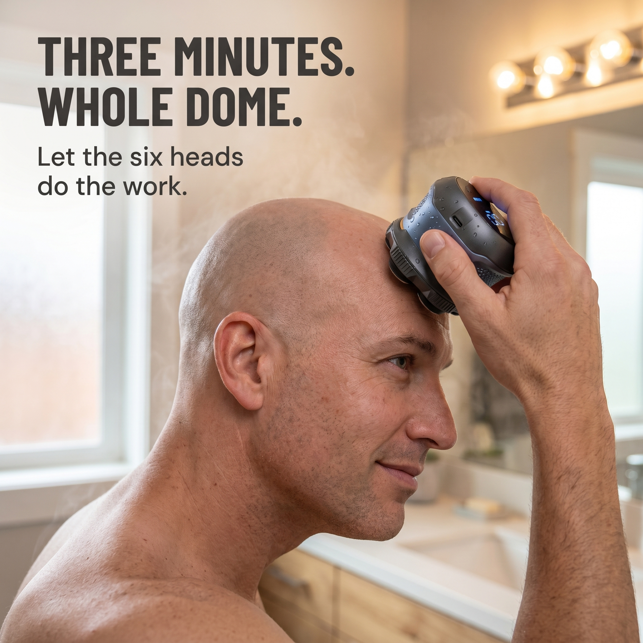 ApexGlide™ — Get a Completely Smooth Head Shave in Less Than 3 Minutes