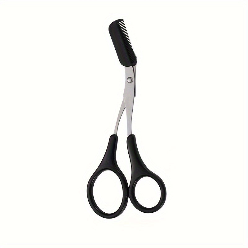 GroomPro - Stainless Steel Eyebrow Scissors with Integrated Comb