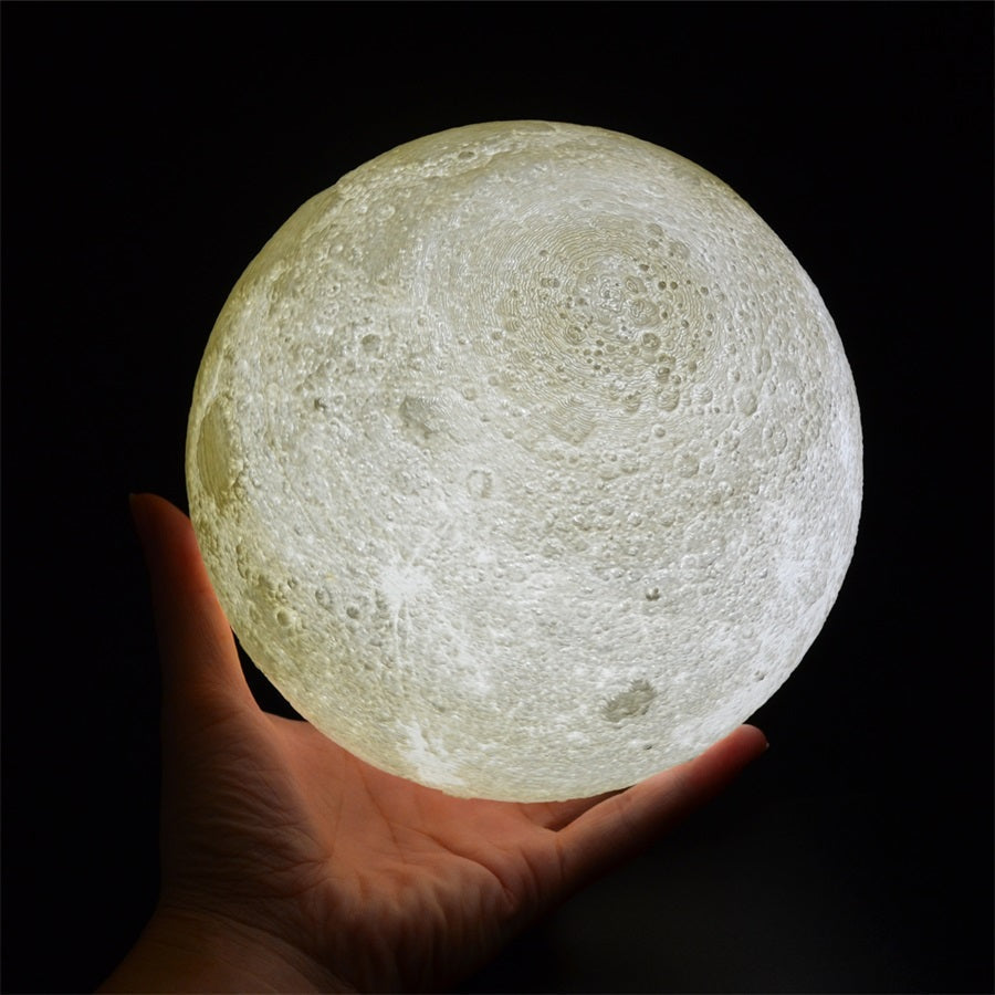 Moon Light with Wooden Base – 16 Colors & Dimmable Brightness