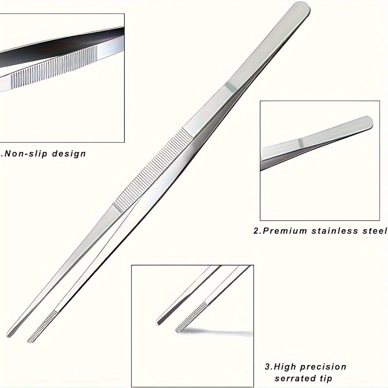 MasterChef Pro – 25cm Stainless Steel Grilling Tongs for Perfect Control