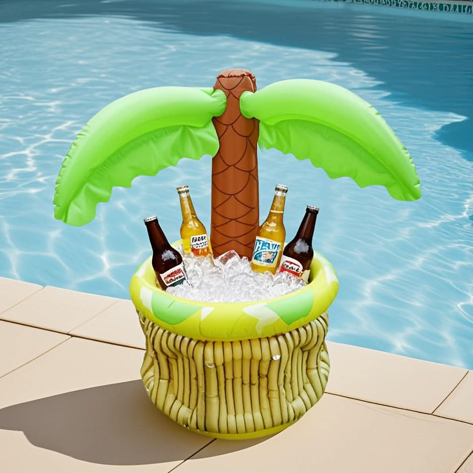 Inflatable Coconut Tree Beverage Cooler for Tropical Parties