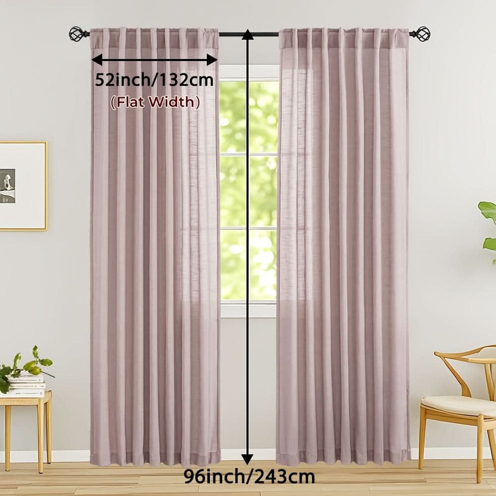 Flax Linen Sheer Curtains for Soft Light Filtering and Privacy
