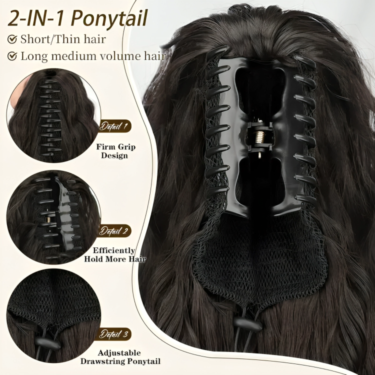 Temporary 50% Discount | Curly Hair Extensions with Ponytail Clips