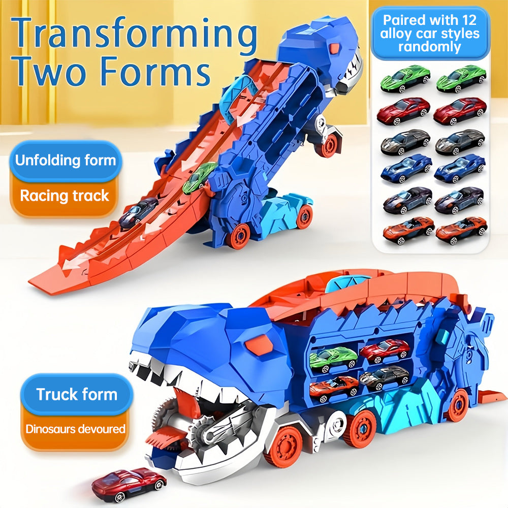 Temporary 50% Discount | Dinosaur Transport Truck with Folding Slide