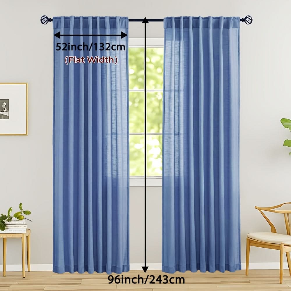 Flax Linen Sheer Curtains for Soft Light Filtering and Privacy
