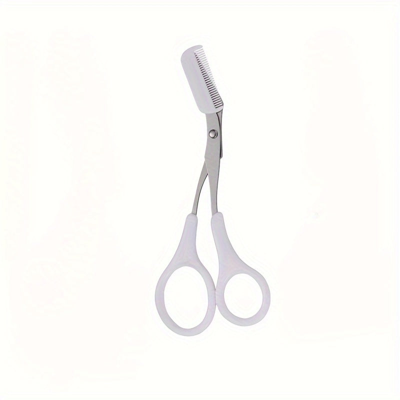 GroomPro - Stainless Steel Eyebrow Scissors with Integrated Comb