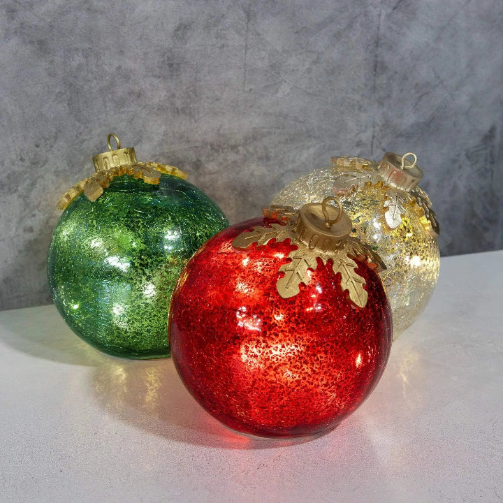 Glass Table Decorations Christmas Set of 3 — Add Sparkling Elegance to Any Table