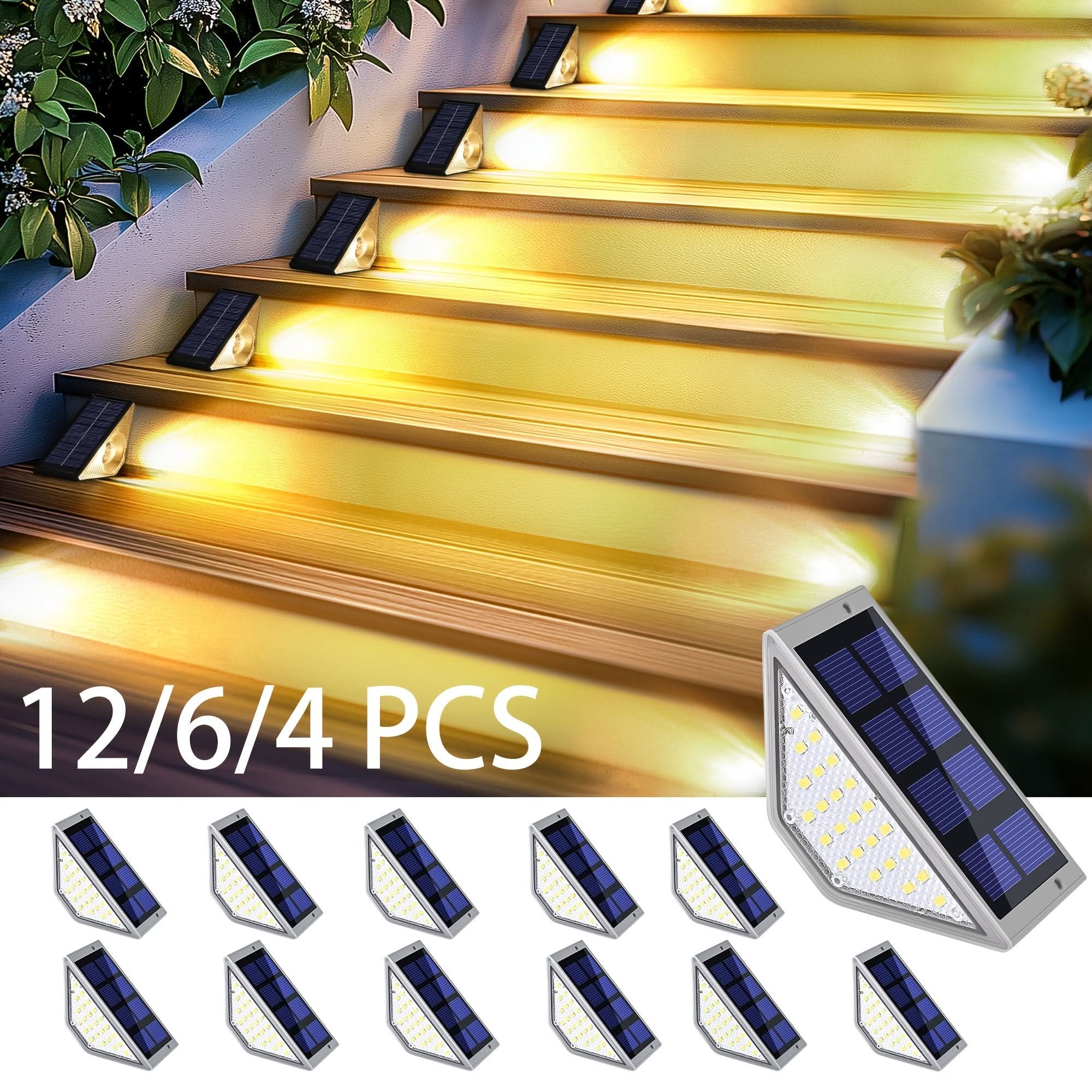 LED Outdoor Step Lights with Solar Power for Pathway Illumination
