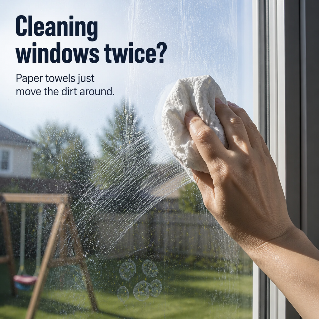 GlassGleam™ — Clean Every Window Spotless with One Spray-and-Wipe Move