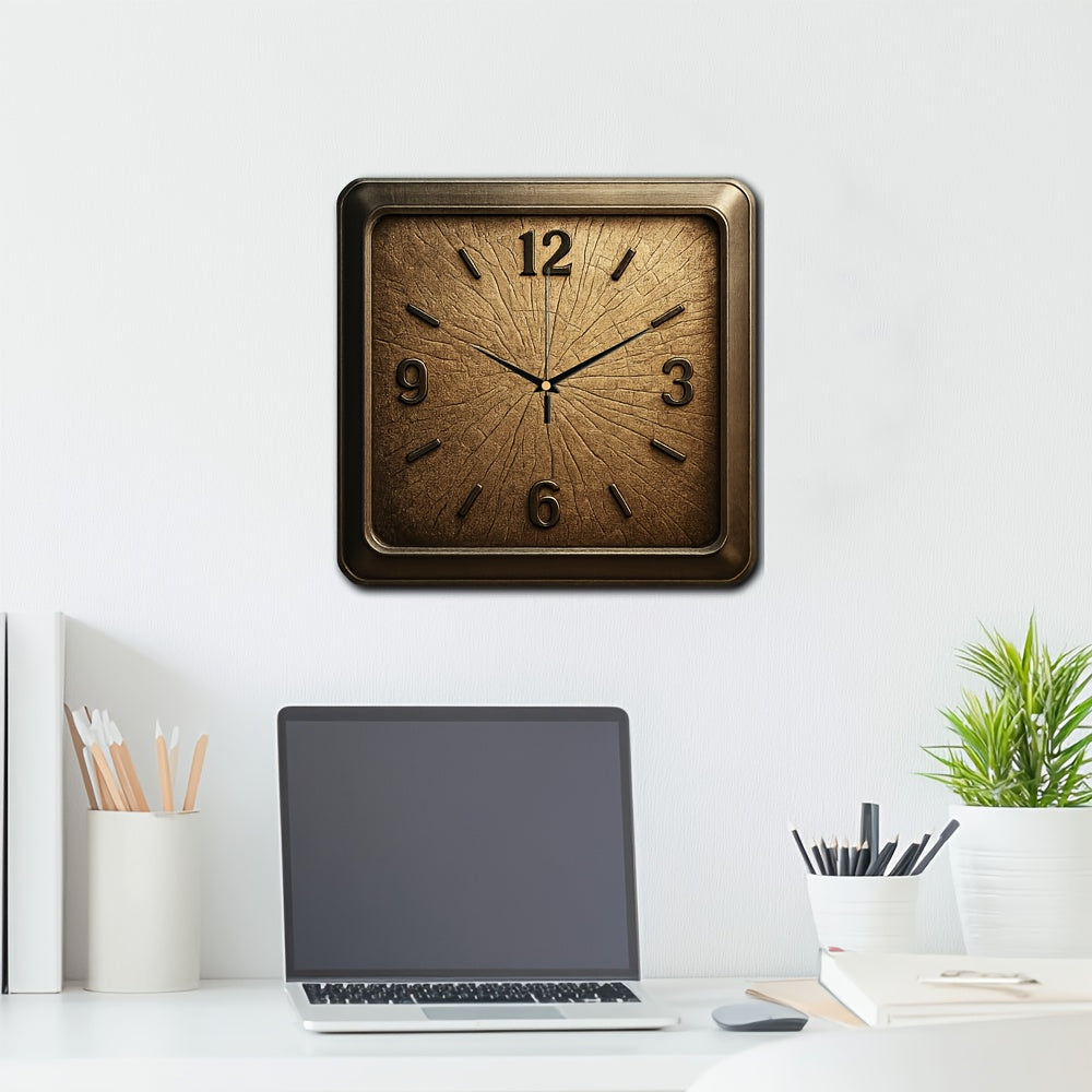 TimberTime – Elegant Natural Wood Square Wall Clock