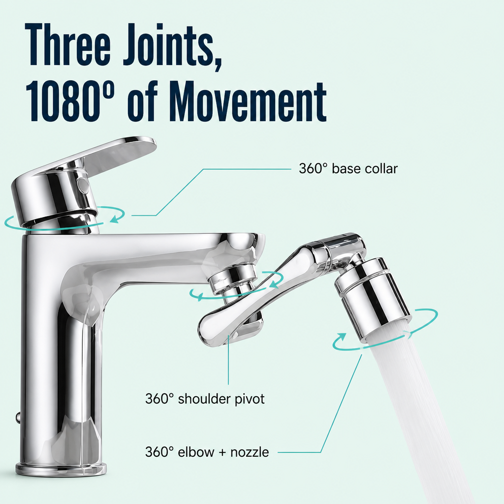 HydraFlex™ — No More Splashing, Access Every Sink Corner Instantly | 60-Day Guarantee