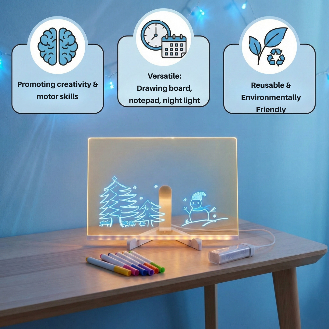 GlowCraft™ LED Drawing Board — Ignite Your Child’s Imagination with Radiant, Mess-Free Masterpieces