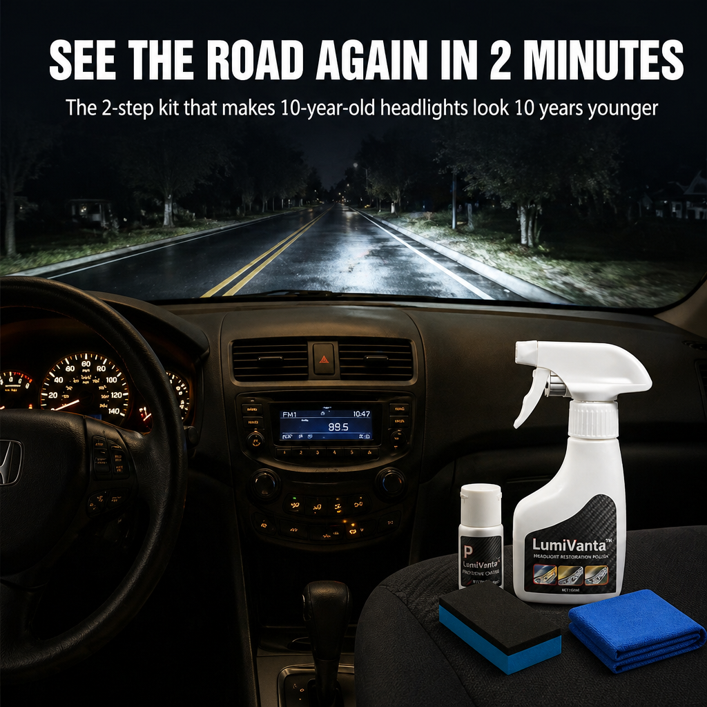 LumiVanta™ — Remove Yellow Fog & Seal Headlights Crystal-Clear in 2 Minutes