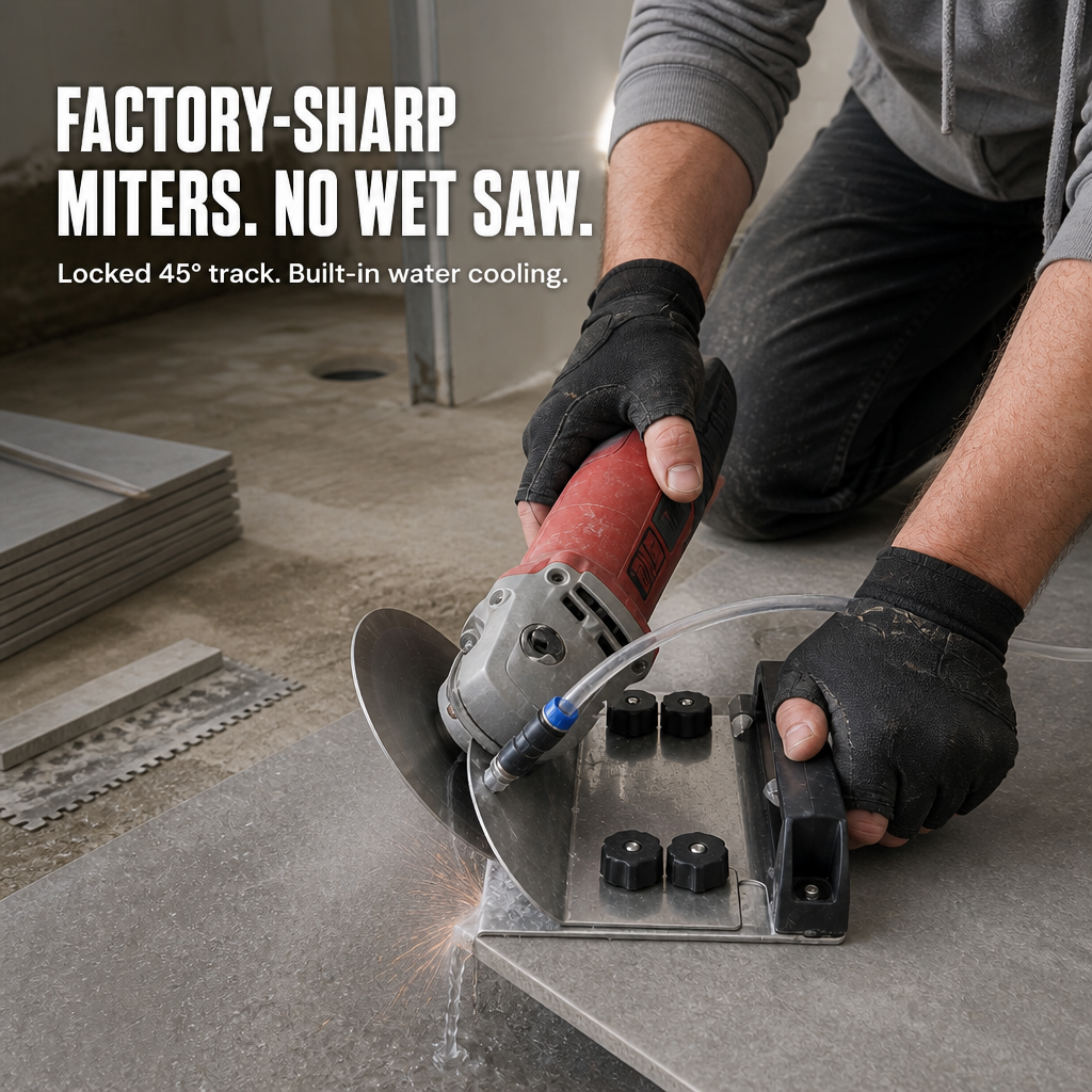 PrecisionPro™ — Carve Factory-Crisp 45° Tile Miters Minus a Wet Saw