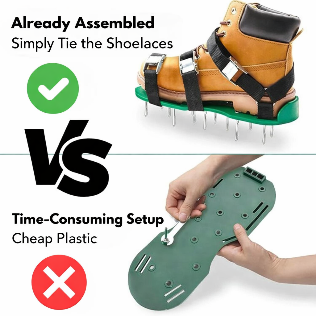 Lawn Aerator Cleats | Aerate Your Yard While Walking | Spike Strap Style | Green Step
