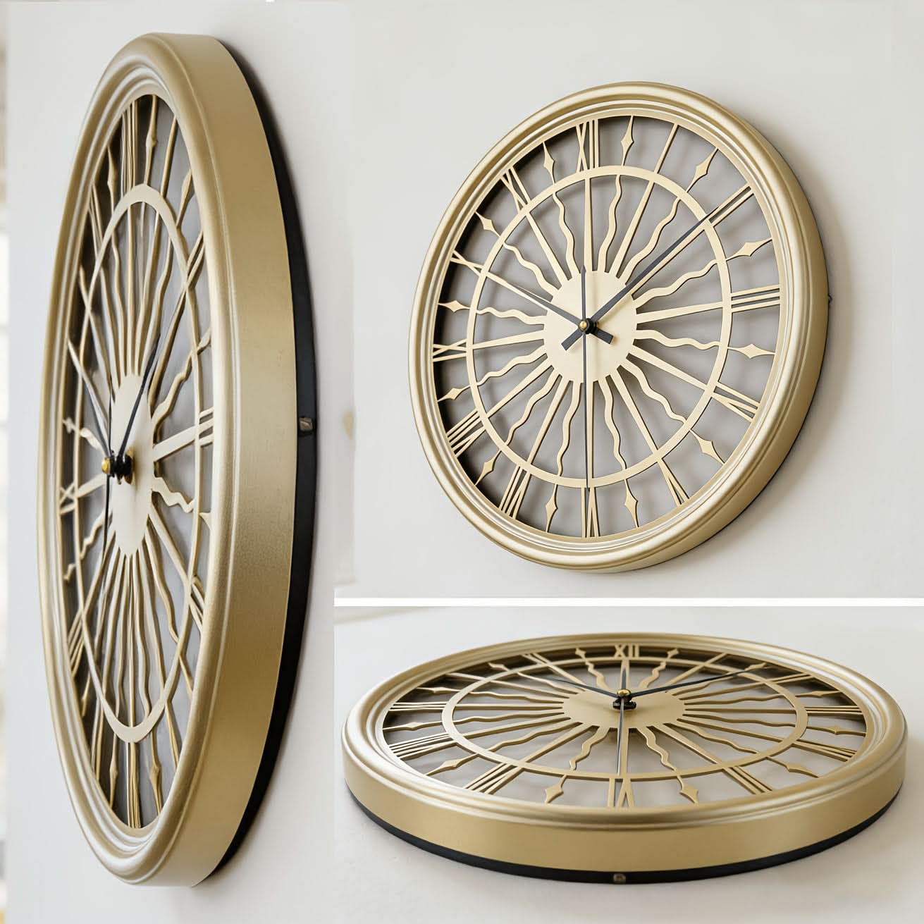 Silent Iron Art 3D Round Analog Wall Clock