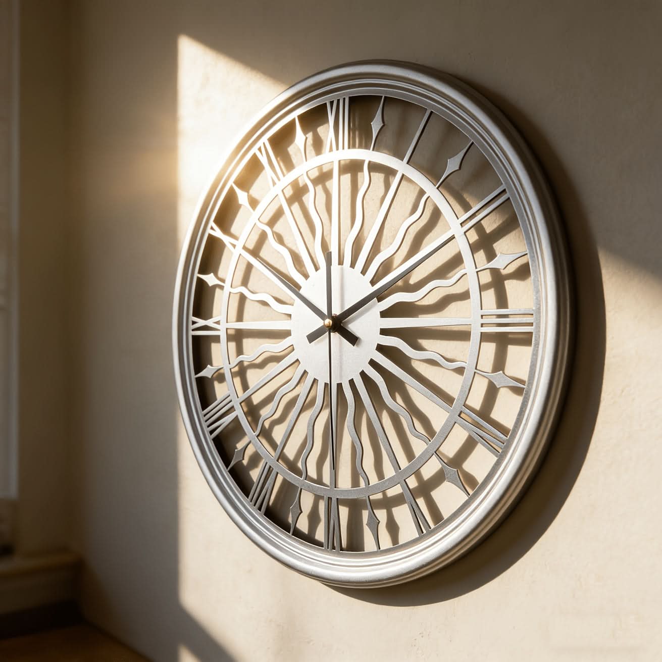 Silent Iron Art 3D Round Analog Wall Clock