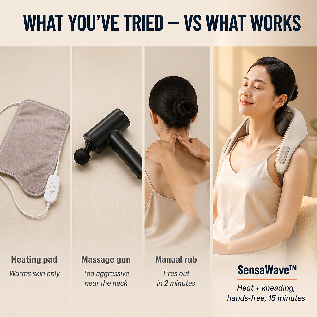 SensaWave™ — Melt Away Neck and Shoulder Knots With Warm Shiatsu Hands