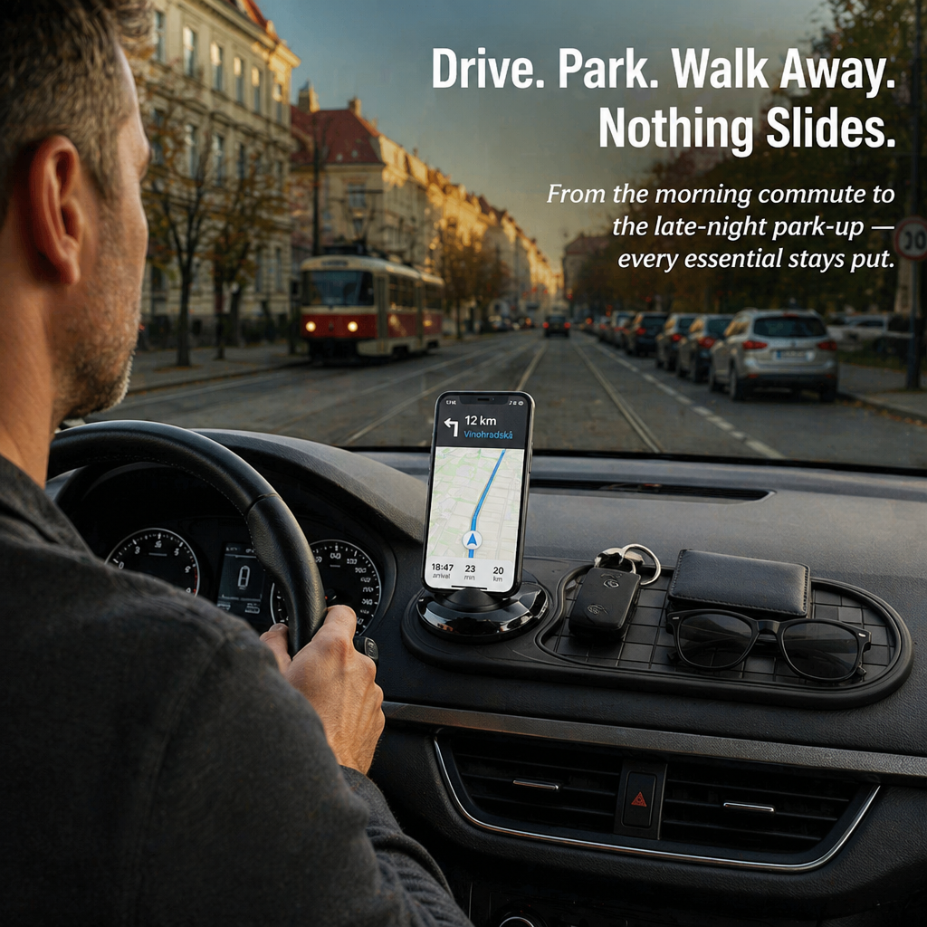 GripNest™ — Pin Your Phone, Display Your Parking Number & Master the Dashboard with One Pad