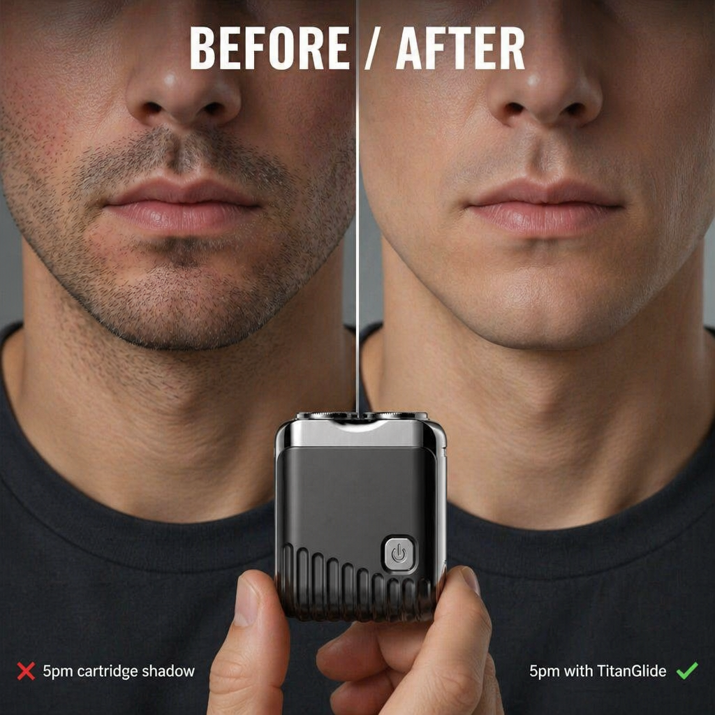 TitanGlide™ — Achieve a Precise, Skin-Friendly Shave That Fits in Your Pocket