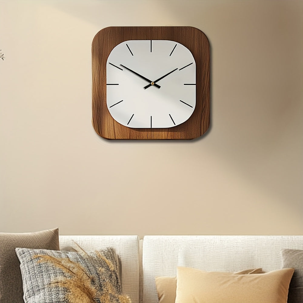 Charming Square Timber Wall Clock for Elegant Interiors