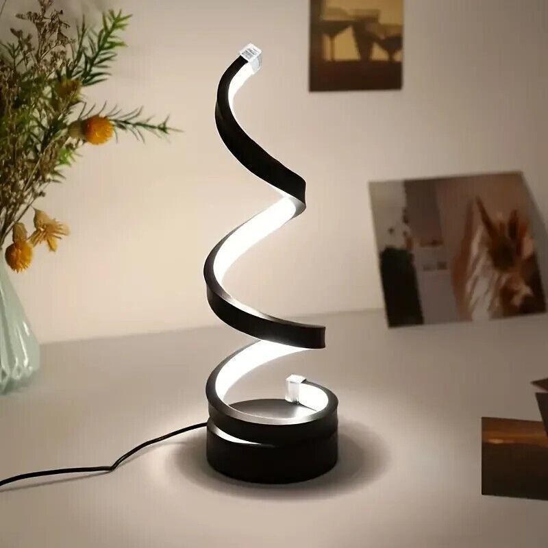 Spiral LED Table Lamp – Touch-Activated Adjustable Brightness