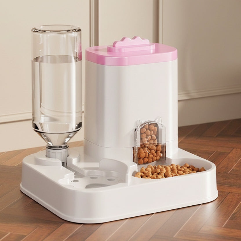 Pet Oasis - Reliable Auto Water and Food Dispenser Station
