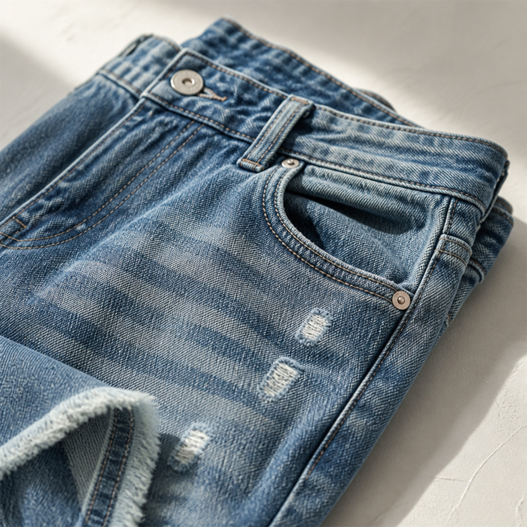 LunaDaze™ – Retro Cropped Straight-Leg Jeans with Frayed Raw Hem