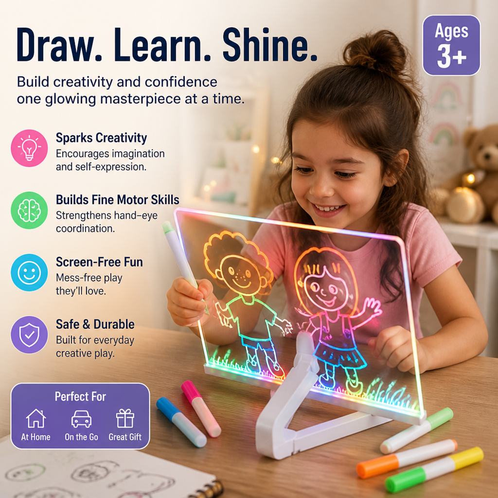 LumaSketch™ — Ignite Your Child’s Imagination with Every Glowing Stroke