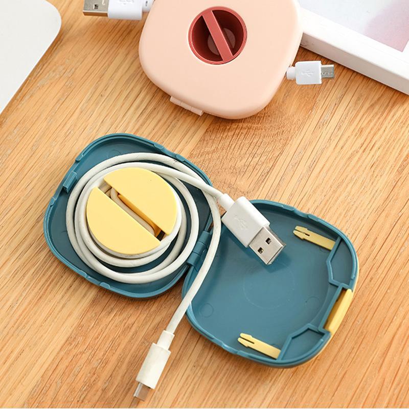 Compact Cable Reel with Built-in Phone Holder – 2-in-1 Design