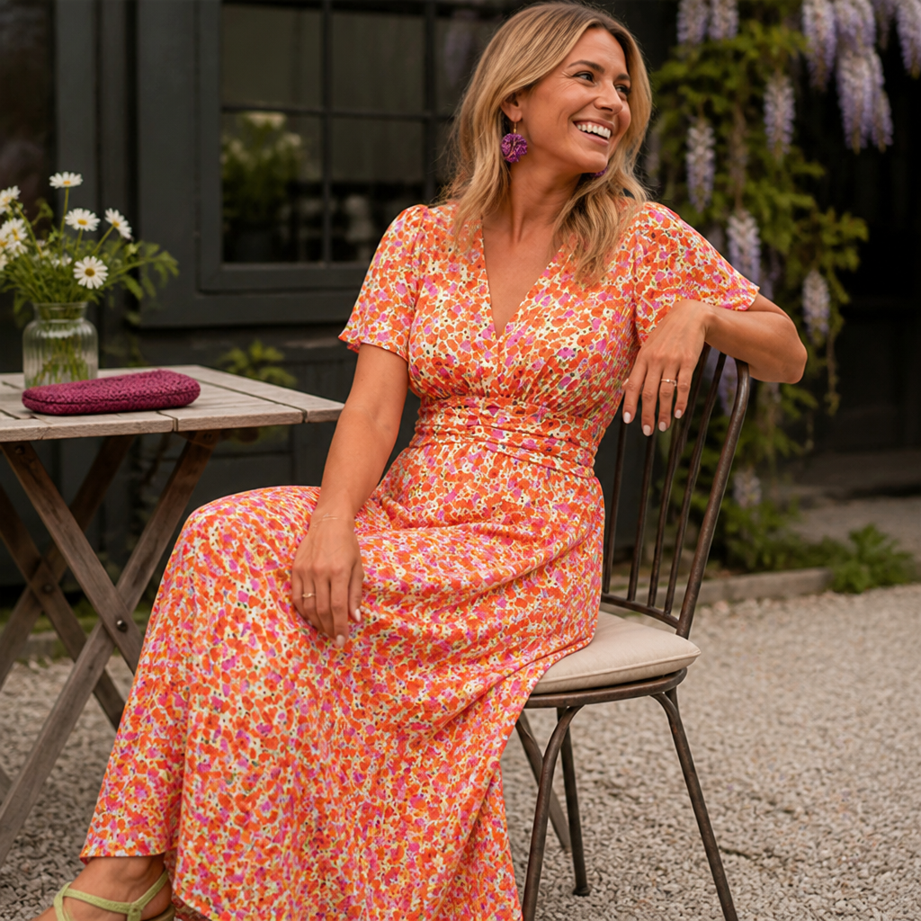 Celestelle™ Vintage Floral Dress — Feel Cool, Confident, and Effortlessly Radiant All Day Long