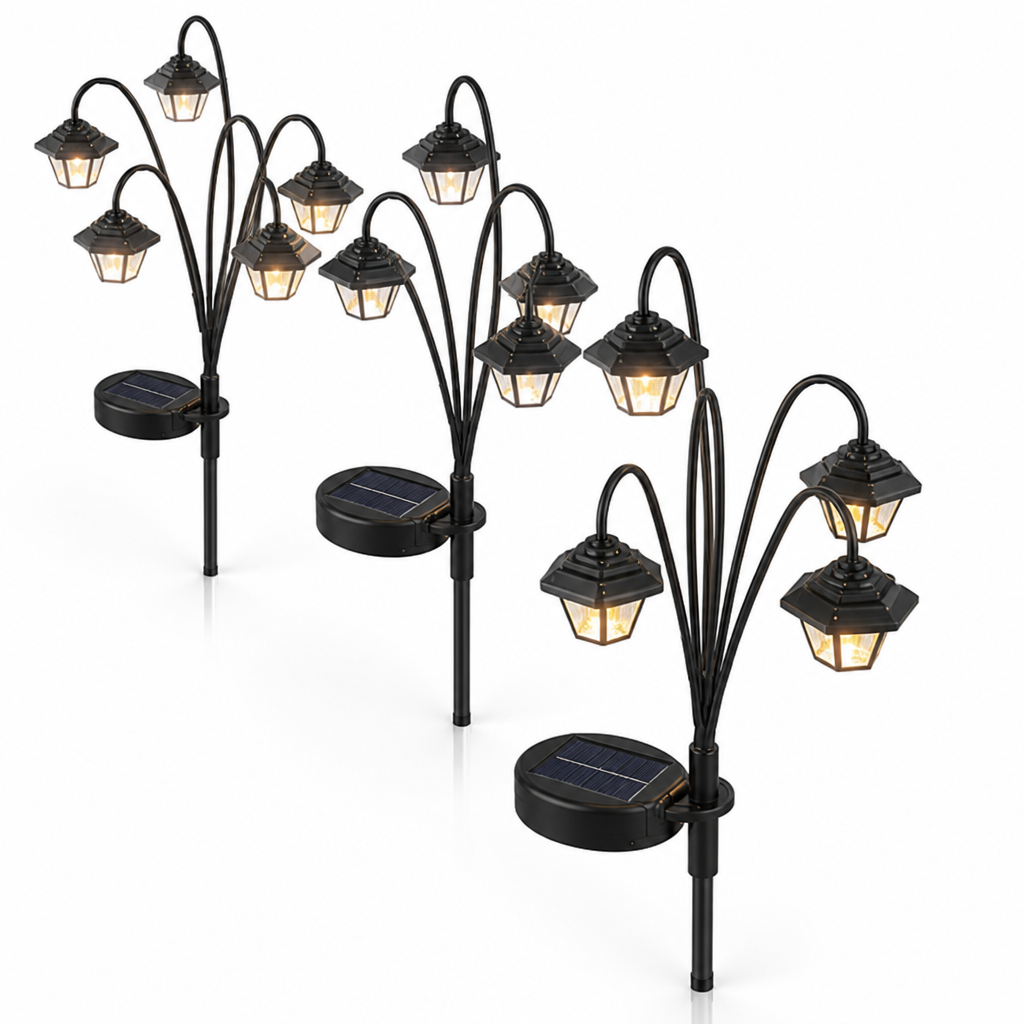 Solar-Powered Vintage Warm LED Hanging Lantern