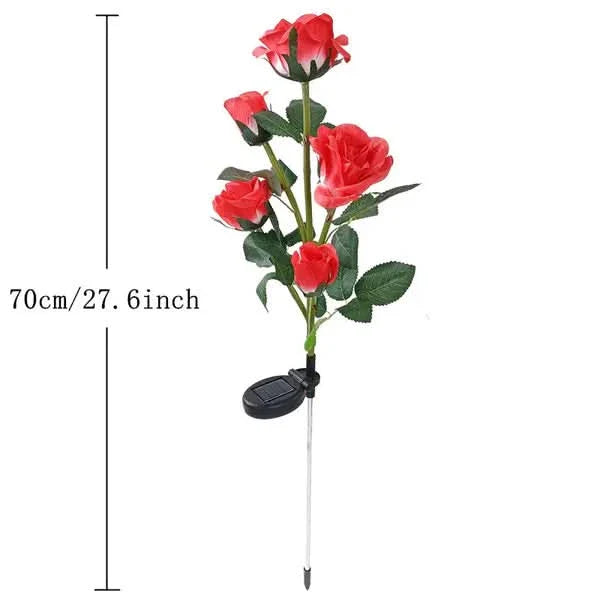 5-Head Solar Garden Flower Lights for Atmospheric Illumination