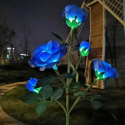 5-Head Solar Garden Flower Lights for Atmospheric Illumination