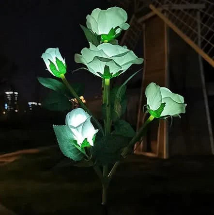 5-Head Solar Garden Flower Lights for Atmospheric Illumination