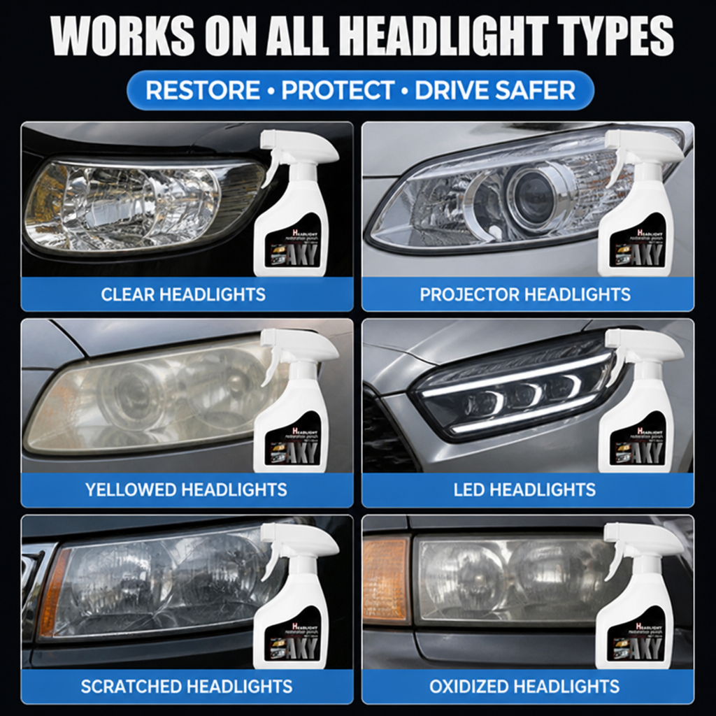 BrightLux™ Headlight Renewal Spray — Instantly Restore Your Night Vision and Drive with Unshakable Confidence