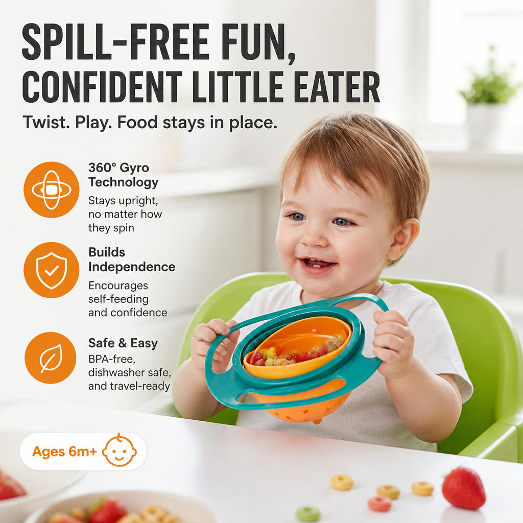TwistSafe™ Bowl — Turn Toddler Chaos into Proud, Spill-Free Confidence
