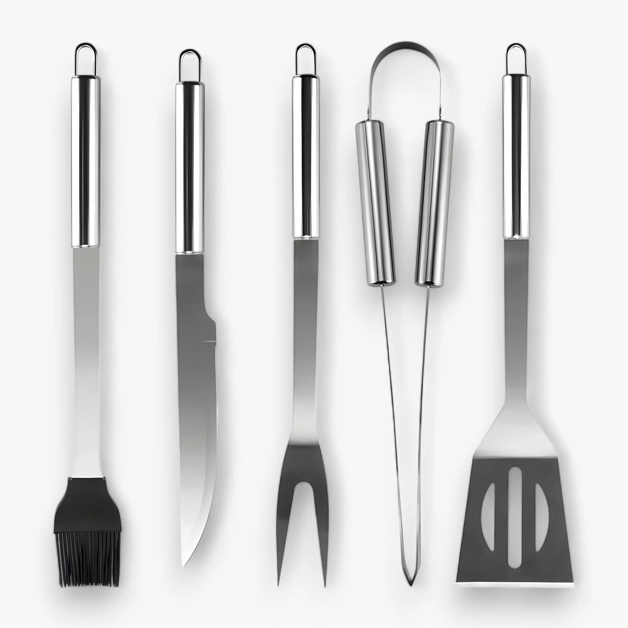Stainless Steel BBQ Cutlery Set | Comes with Carrying Case for Travel | Heatproof Firm Grip | RostRanger