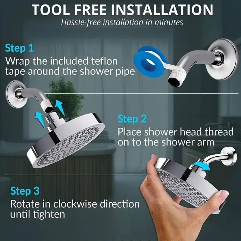 AquaLux - Deluxe Rain Shower Head with Customizable Angles