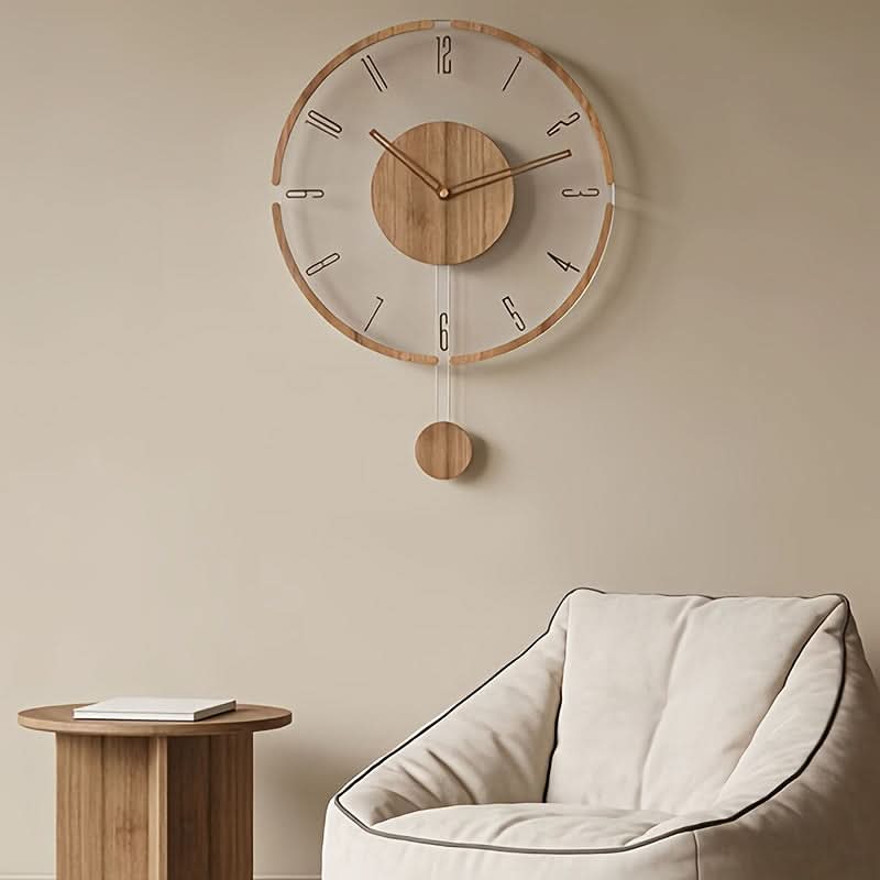 Contemporary Silent Wall Clock in Clearwood Design
