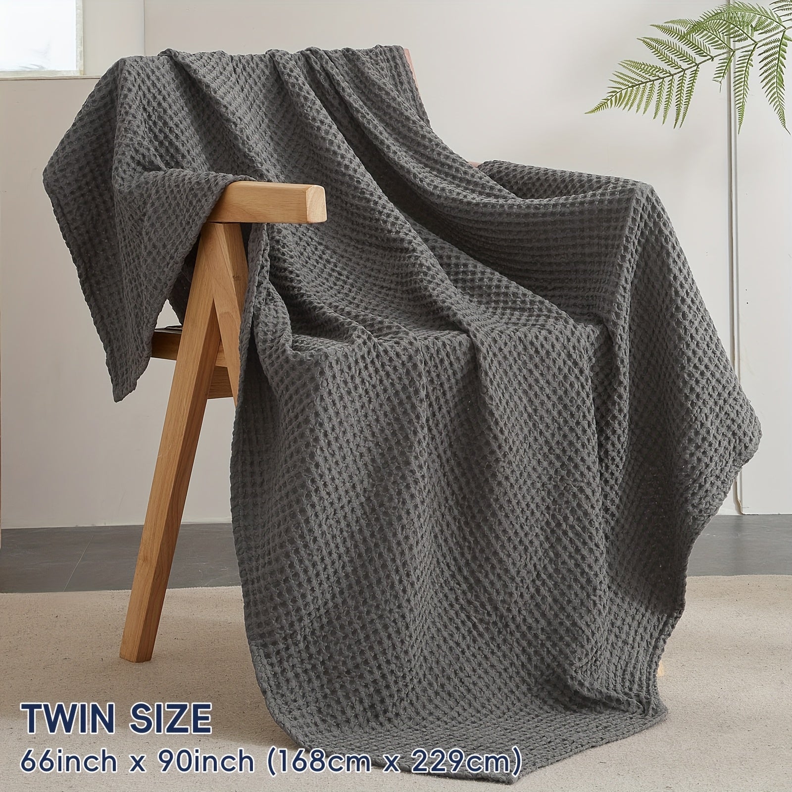 BREEZEWEAVE – All-Season Lightweight Waffle Blanket for Ultimate Comfort