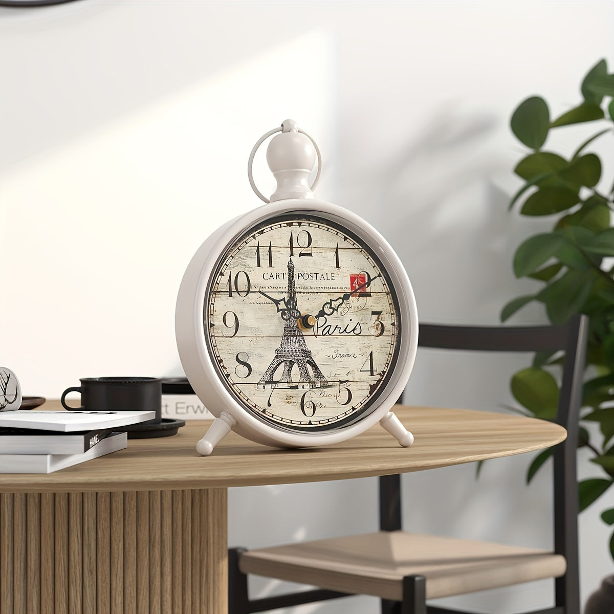 Parisian Charm Desk Clock with Silent Quartz Movement