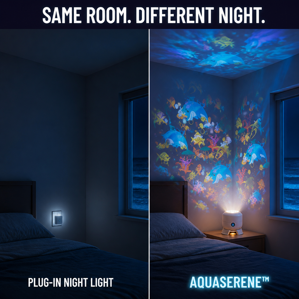 AquaSerene™ — Calm Restless Kids To Sleep With Gentle-Spinning Ocean Light