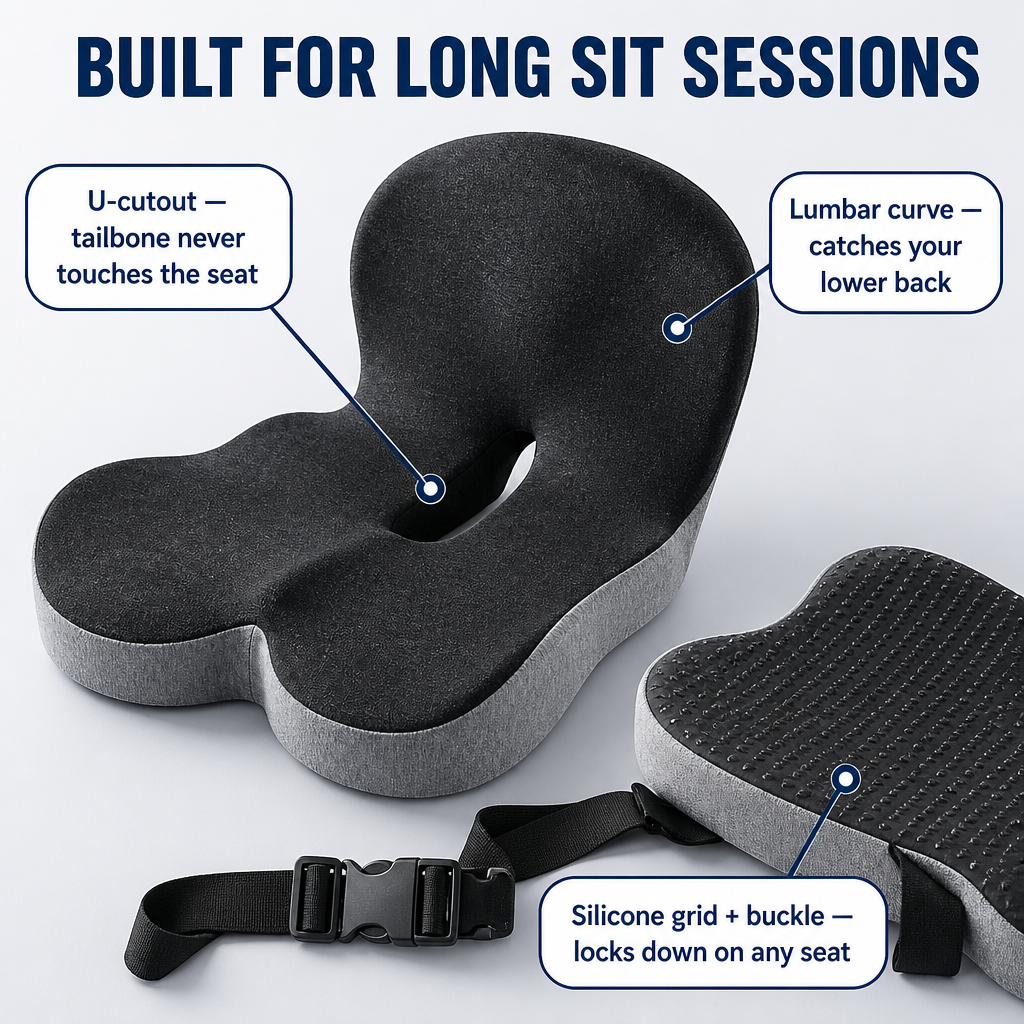 VeriSeat™ — Crush Pain and Power Through Your Day with Unshakable Back Support